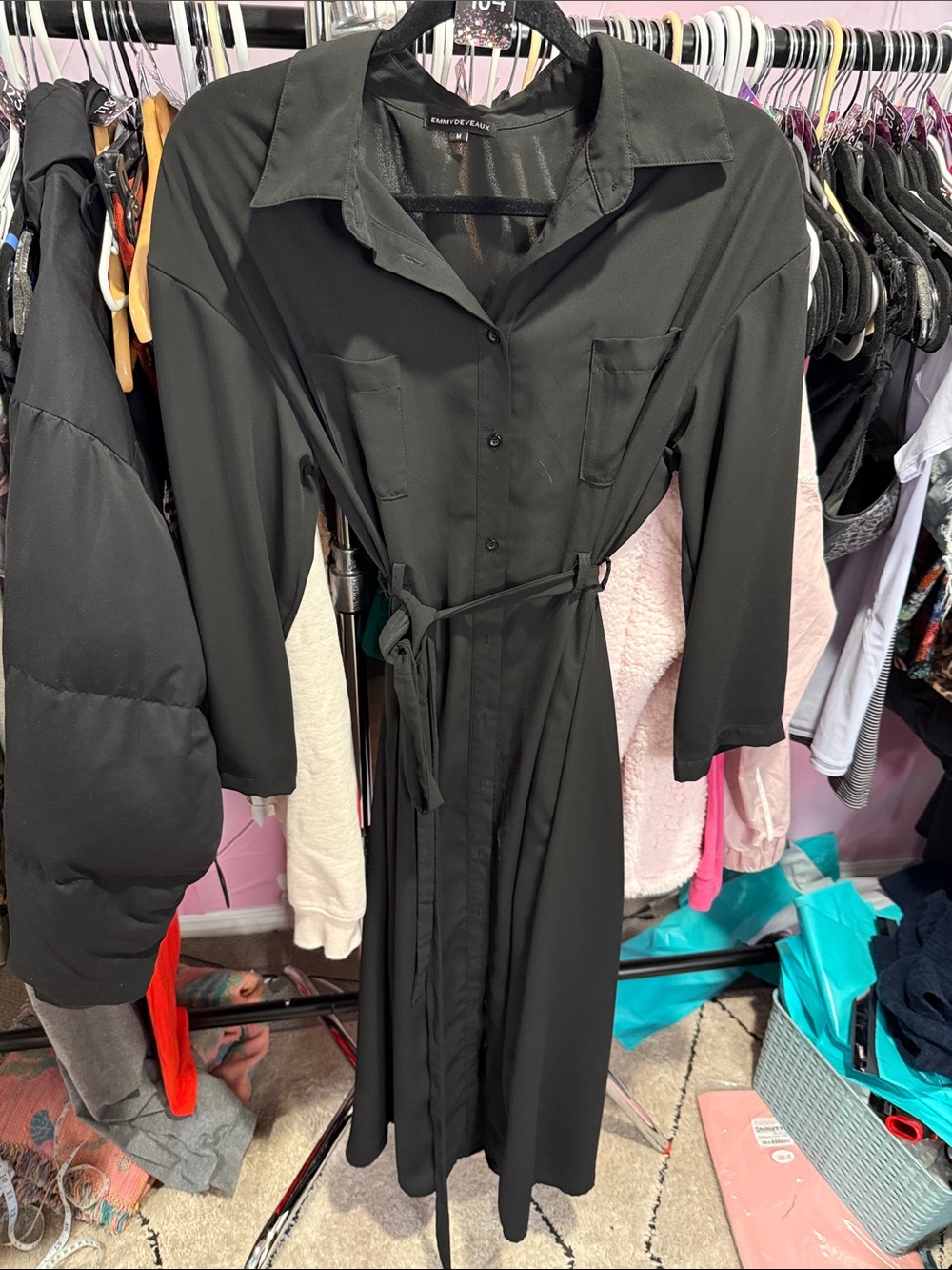 emmy deveaux button down dress m